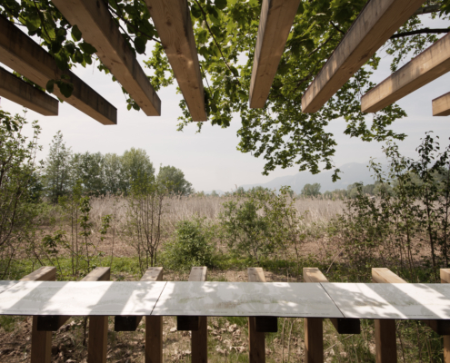 vista dall'interno del padiglione