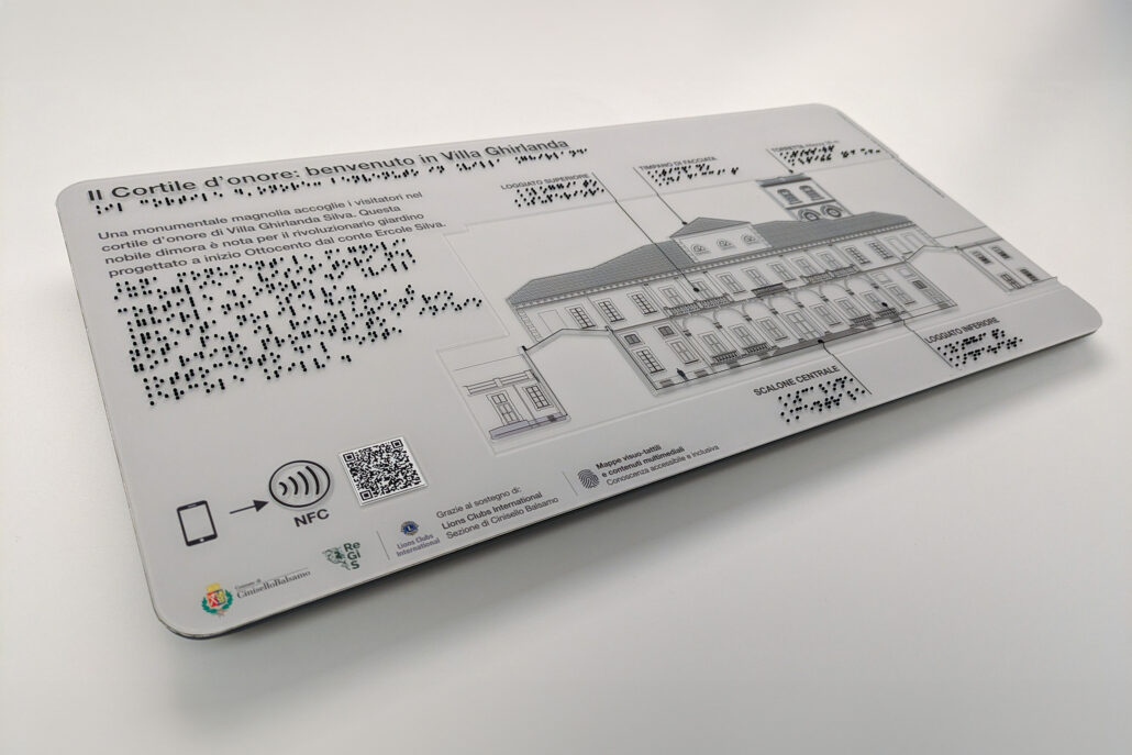 Mappe visuo-tattili dedicata alla facciata di Villa Ghirlanda Silva